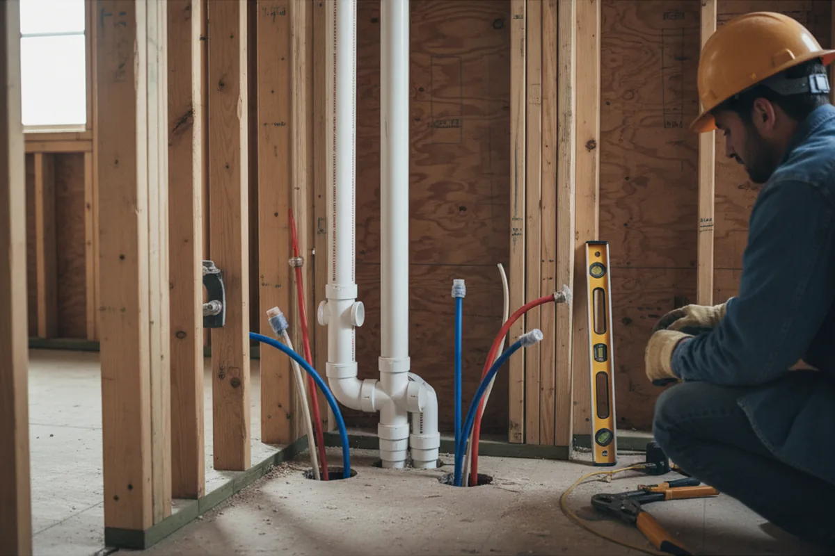 Drain and supply rough-in during Leak Detection in Leon