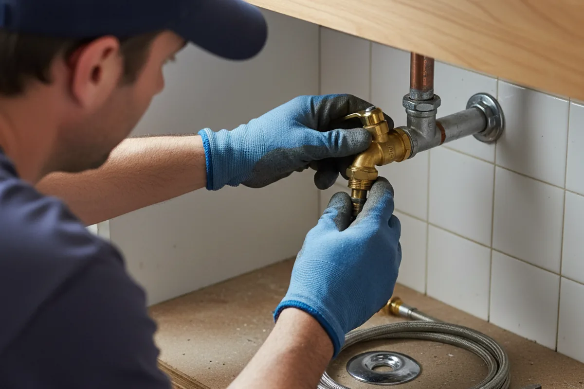 Shutoff valve and fitting work during Emergency Plumbing in Leon